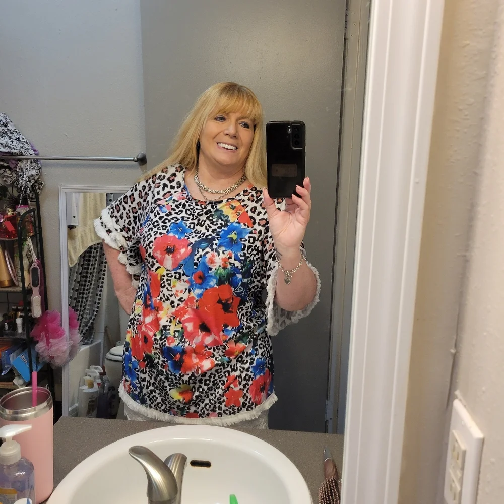 Floral and Leopard Print Ladies Sz XXL Tunic - Picture 6 of 6